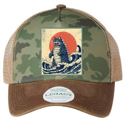 Catzilla Cat Japanese Art Funny Cat Legacy Tie Dye Trucker Hat