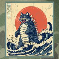 Catzilla Cat Japanese Art Funny Cat Legacy Tie Dye Trucker Hat
