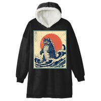 Catzilla Cat Japanese Art Funny Cat Hooded Wearable Blanket