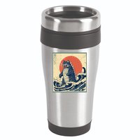 Catzilla Cat Japanese Art Funny Cat 16oz Travel Tumbler