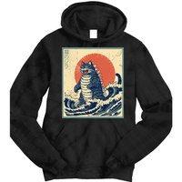Catzilla Cat Japanese Art Funny Cat Tie Dye Hoodie