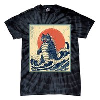 Catzilla Cat Japanese Art Funny Cat Tie-Dye T-Shirt