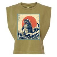 Catzilla Cat Japanese Art Funny Cat Garment-Dyed Women's Muscle Tee