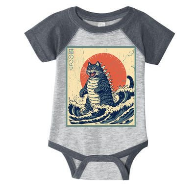 Catzilla Cat Japanese Art Funny Cat Infant Baby Jersey Bodysuit