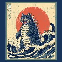 Catzilla Cat Japanese Art Funny Cat Infant Baby Jersey Bodysuit