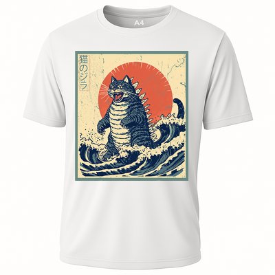 Catzilla Cat Japanese Art Funny Cat Performance Shirt