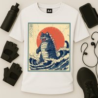 Catzilla Cat Japanese Art Funny Cat Performance Shirt