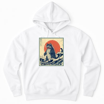 Catzilla Cat Japanese Art Funny Cat Hoodie