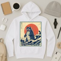 Catzilla Cat Japanese Art Funny Cat Hoodie