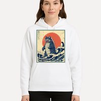 Catzilla Cat Japanese Art Funny Cat Hoodie
