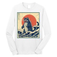 Catzilla Cat Japanese Art Funny Cat Long Sleeve Shirt