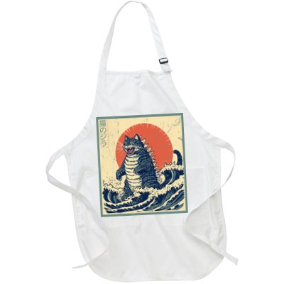 Catzilla Cat Japanese Art Funny Cat Apron