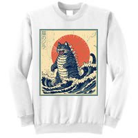 Catzilla Cat Japanese Art Funny Cat Sweatshirt