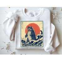 Catzilla Cat Japanese Art Funny Cat Sweatshirt
