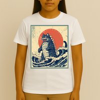 Catzilla Cat Japanese Art Funny Cat T-Shirt