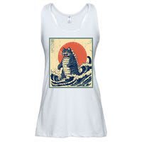 Catzilla Cat Japanese Art Funny Cat Ladies Essential Flowy Tank