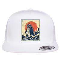 Catzilla Cat Japanese Art Funny Cat Flatbill Hat
