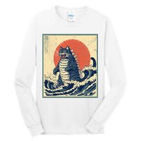 Catzilla Cat Japanese Art Funny Cat Tall Long Sleeve T-Shirt