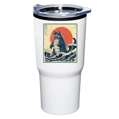 Catzilla Cat Japanese Art Funny Cat Tumbler