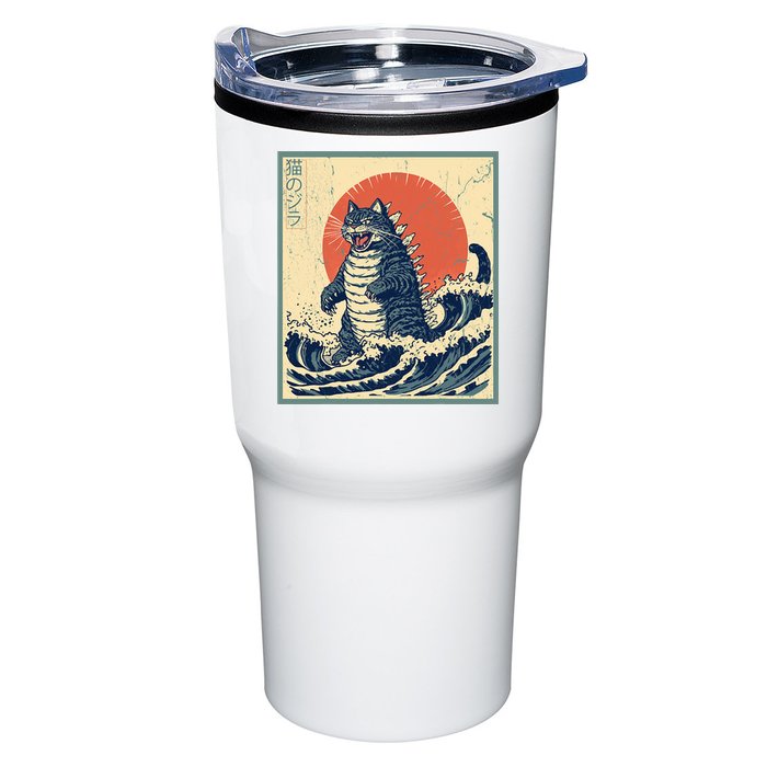 Catzilla Cat Japanese Art Funny Cat Tumbler