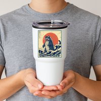 Catzilla Cat Japanese Art Funny Cat Tumbler