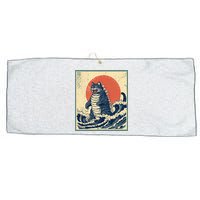 Catzilla Cat Japanese Art Funny Cat Large Microfiber Waffle Golf Towel