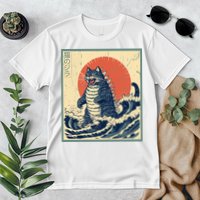 Catzilla Cat Japanese Art Funny Cat Premium T-Shirt
