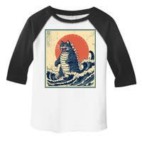 Catzilla Cat Japanese Art Funny Cat Toddler Fine Jersey T-Shirt