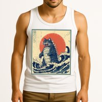 Catzilla Cat Japanese Art Funny Cat Tank Top