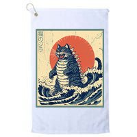 Catzilla Cat Japanese Art Funny Cat Golf Towel