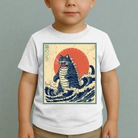 Catzilla Cat Japanese Art Funny Cat Toddler T-Shirt