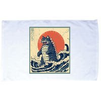 Catzilla Cat Japanese Art Funny Cat Microfiber Hand Towel