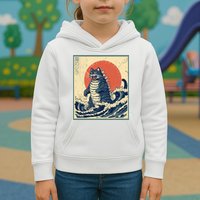 Catzilla Cat Japanese Art Funny Cat Kids Hoodie