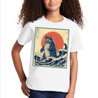 Catzilla Cat Japanese Art Funny Cat Kids T-Shirt