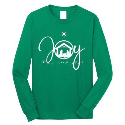 Christian Christmas Joy Jesus Nativity Scene Faith Long Sleeve Shirt