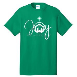 Christian Christmas Joy Jesus Nativity Scene Faith Tall T-Shirt