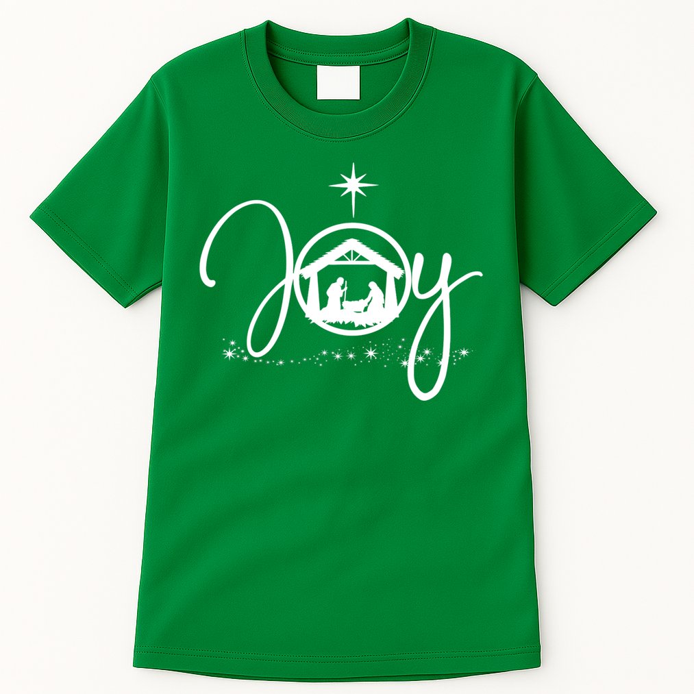 Christian Christmas Joy Jesus Nativity Scene Faith Tall T-Shirt