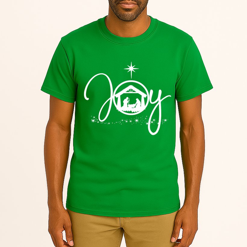 Christian Christmas Joy Jesus Nativity Scene Faith Tall T-Shirt