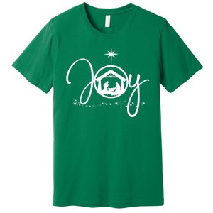 Christian Christmas Joy Jesus Nativity Scene Faith Premium T-Shirt