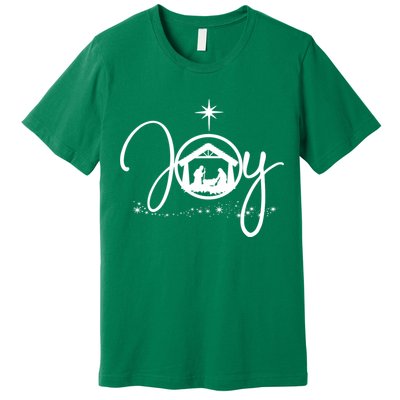 Christian Christmas Joy Jesus Nativity Scene Faith Premium T-Shirt