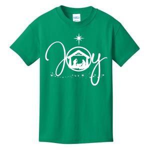 Christian Christmas Joy Jesus Nativity Scene Faith Kids T-Shirt