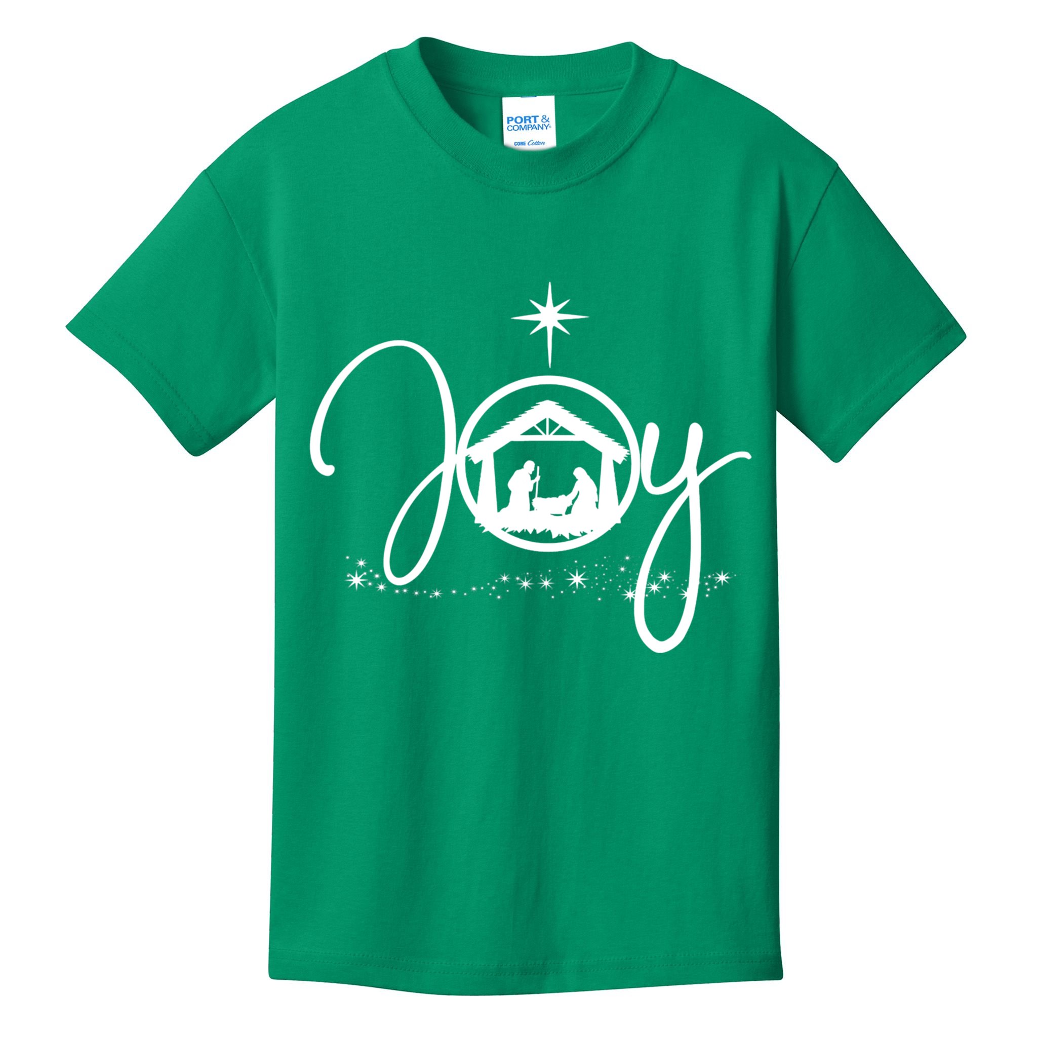 Christian Christmas Joy Jesus Nativity Scene Faith Kids T-Shirt