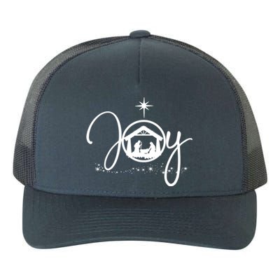 Christian Christmas Joy Jesus Nativity Scene Faith Yupoong Adult 5-Panel Trucker Hat