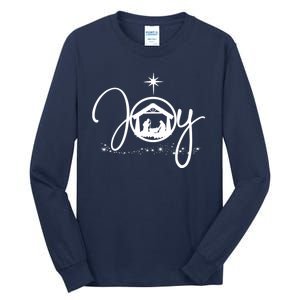 Christian Christmas Joy Jesus Nativity Scene Faith Tall Long Sleeve T-Shirt