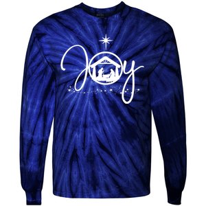 Christian Christmas Joy Jesus Nativity Scene Faith Tie-Dye Long Sleeve Shirt