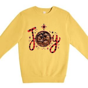 Christian Christmas Joy Jesus Nativity Scene Faith Family Premium Crewneck Sweatshirt