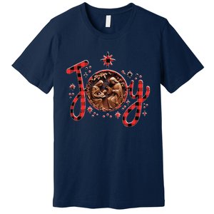 Christian Christmas Joy Jesus Nativity Scene Faith Family Premium T-Shirt