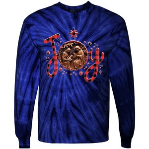 Christian Christmas Joy Jesus Nativity Scene Faith Family Tie-Dye Long Sleeve Shirt