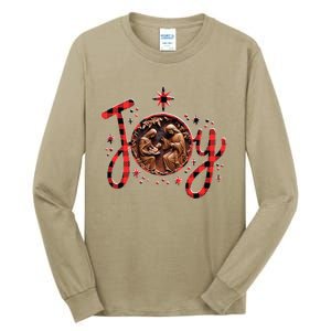 Christian Christmas Joy Jesus Nativity Scene Faith Family Tall Long Sleeve T-Shirt