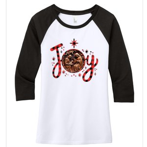 Christian Christmas Joy Jesus Nativity Scene Faith Family Women's Tri-Blend 3/4-Sleeve Raglan Shirt